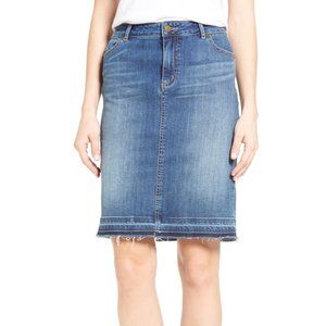 Caslon Release Hem Denim Pencil Skirt
